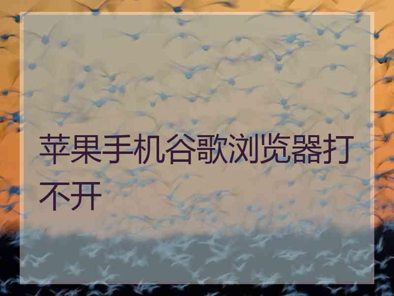 苹果手机谷歌浏览器打不开