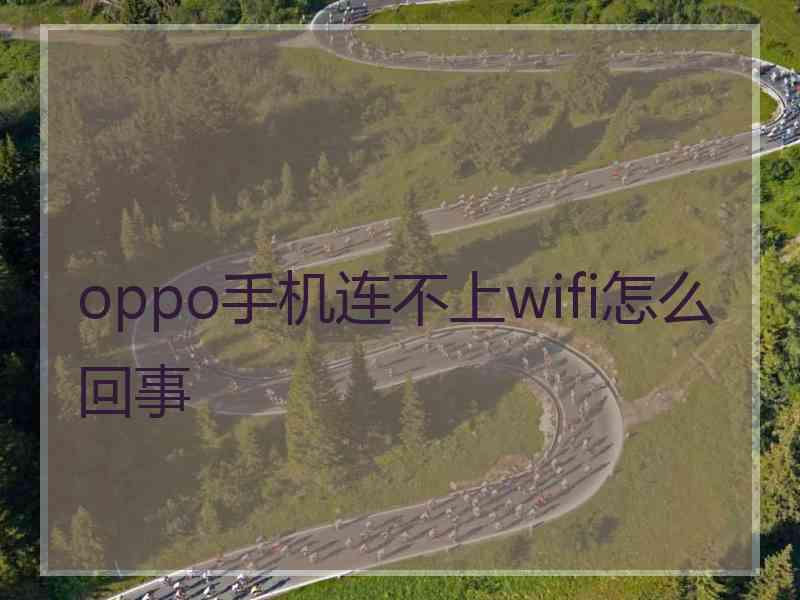 oppo手机连不上wifi怎么回事