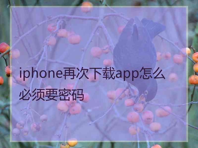 iphone再次下载app怎么必须要密码
