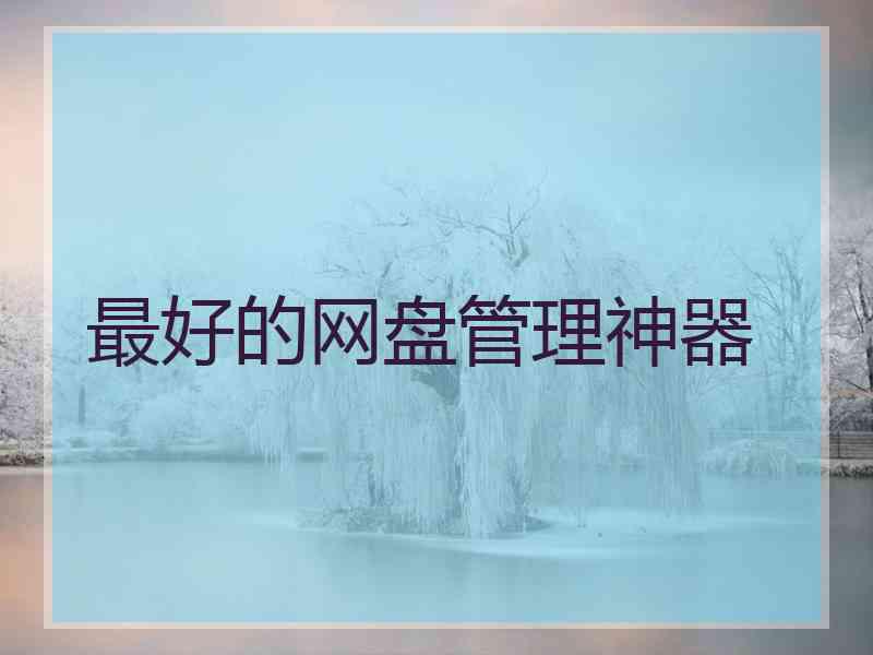 最好的网盘管理神器