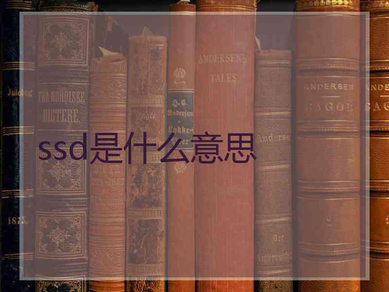 ssd是什么意思