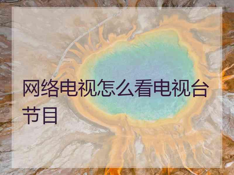 网络电视怎么看电视台节目
