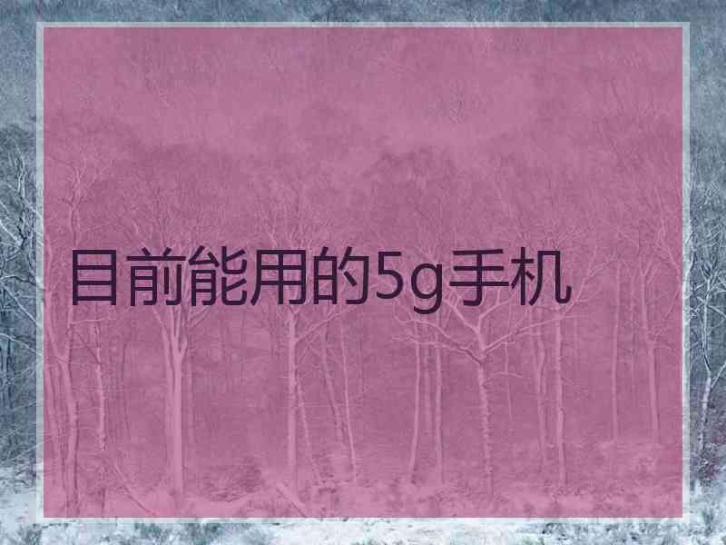 目前能用的5g手机