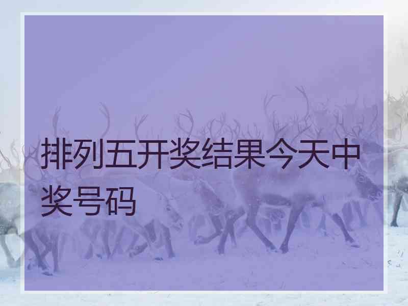 排列五开奖结果今天中奖号码