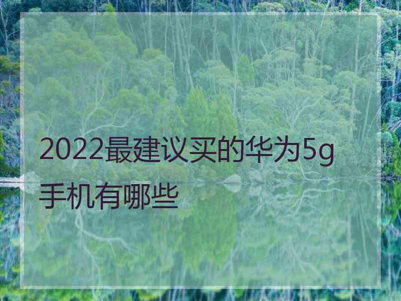 2022最建议买的华为5g手机有哪些
