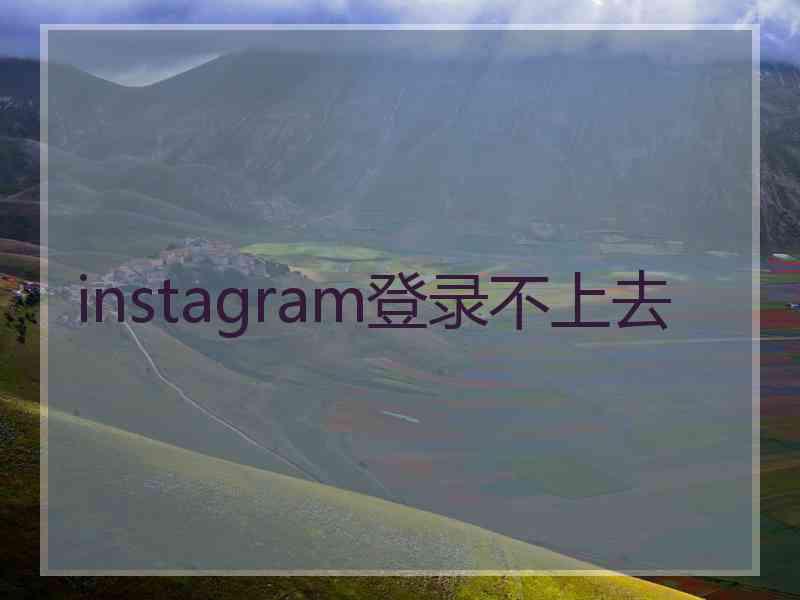 instagram登录不上去